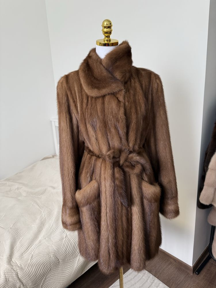 Futro naturalne z norek, L-XL