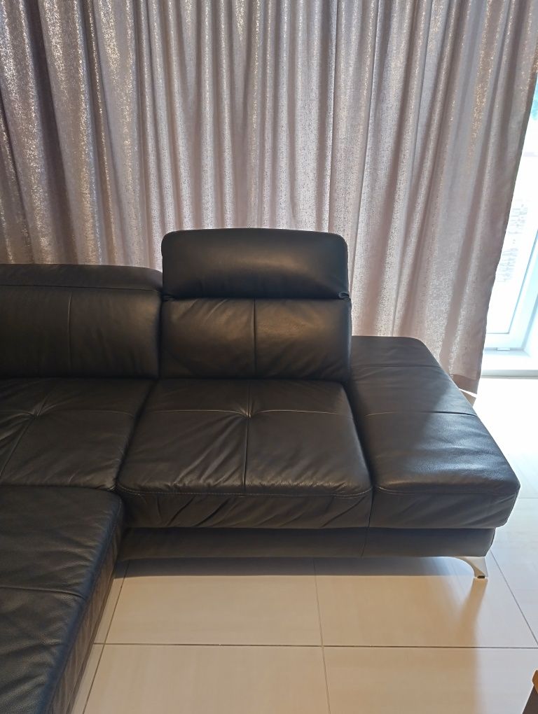 // Sofa Narożnik Elektryczny 100% Naturalna Skóra Gala Collezione //