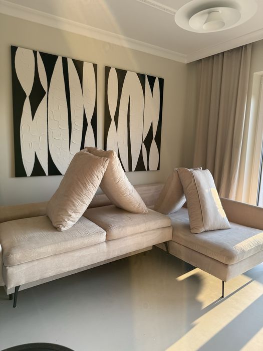 WYPRANA Rogówka narożnik sofa beżowa funkcja spania selsey pojemnik
