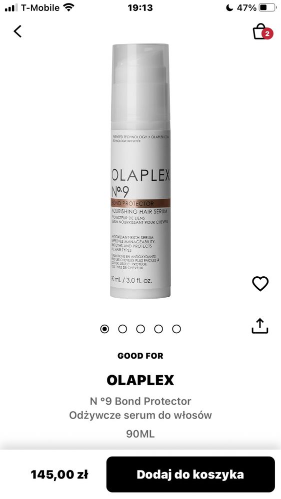 Olaplex No 3 i 9 Hair Perfector i Serum nawilżające do włosów