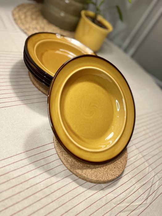 Talerze głębokie PRL Pruszków Porcelit 5 szt