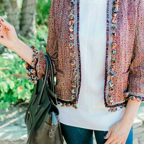 ZARA, narzutka, marynarka w stylu boho, etno, pompony