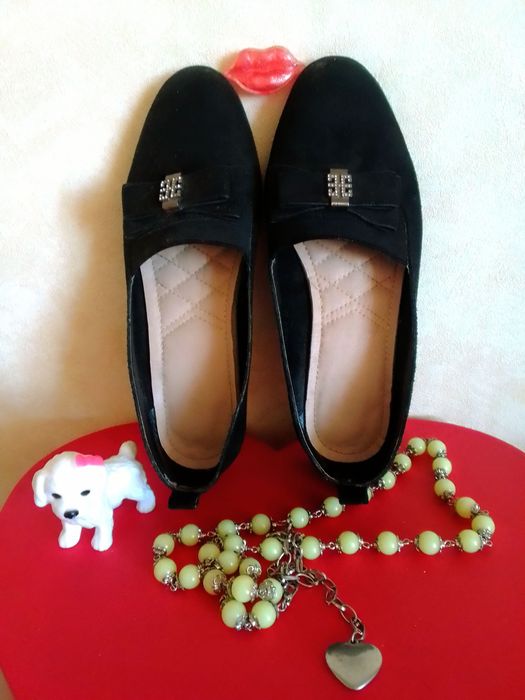 Туфельки балетки из натуральной замшевой кожи. Made in Poland. 37 разм