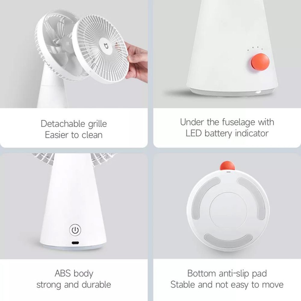 Портативний вентилятор Xiaomi з акумулятором, павербанком