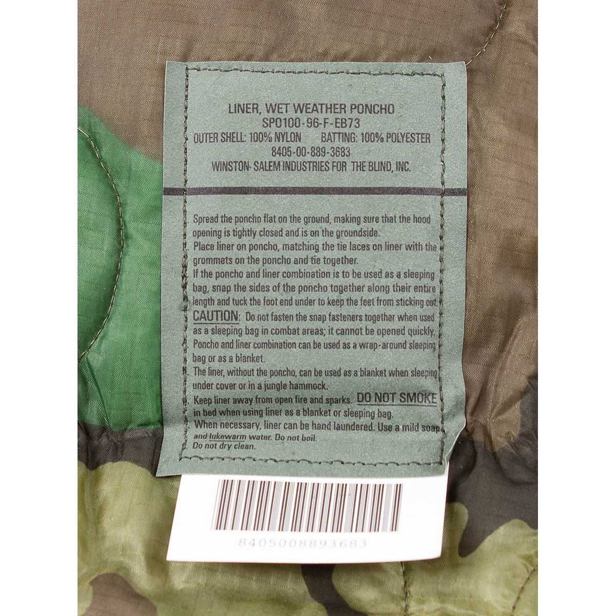 Poncho Liner Woodland US Army kontrakt 160x225 koc