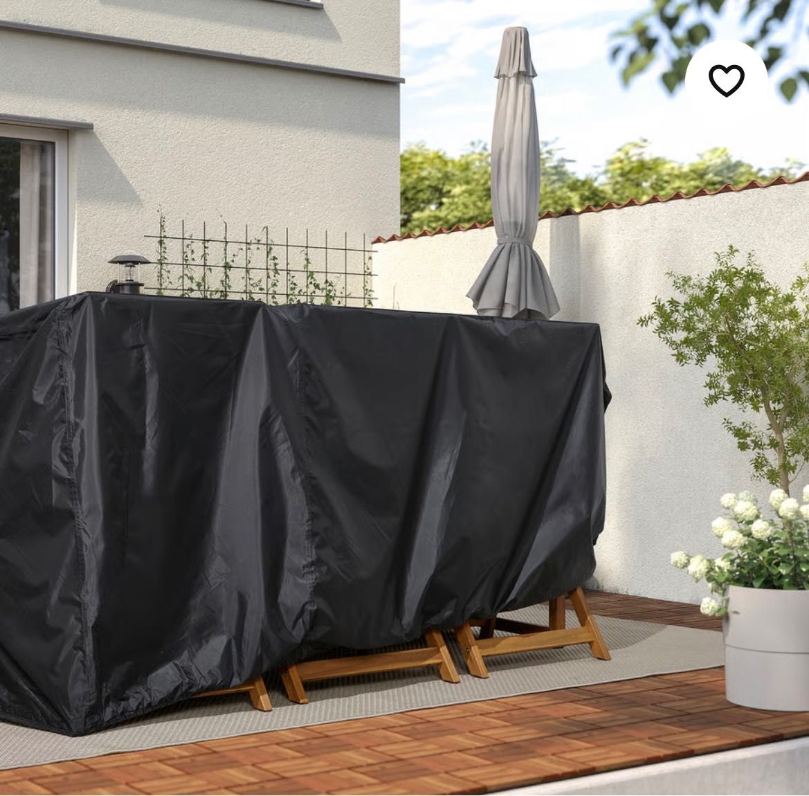 Capa preta de polyester Ikea para cobrir móveis