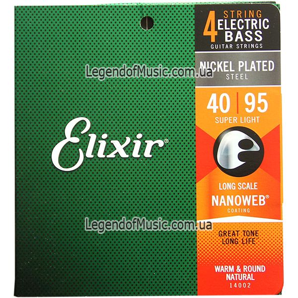 Струны Elixir 14077 Nanoweb Medium 45-105 для бас-гитары оригинал США