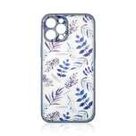 Design Case etui do iPhone 12 Pro Max pokrowiec w kwiaty ciemnoniebies