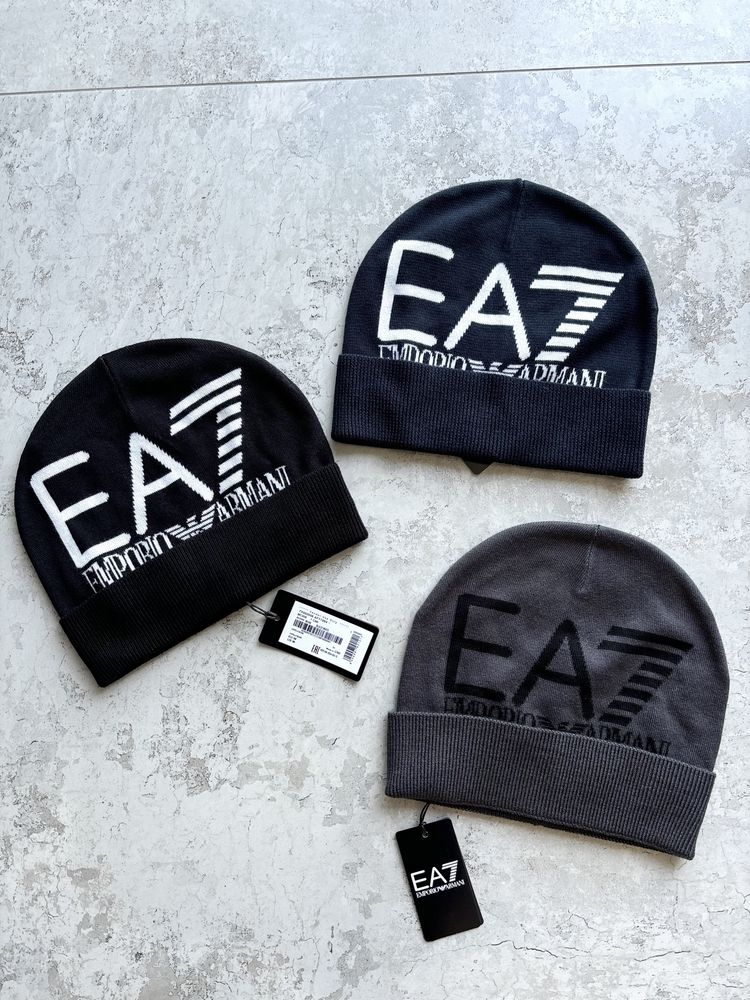 Чоловіча шапка Emporio Armani EA7, M синя чорна сіра