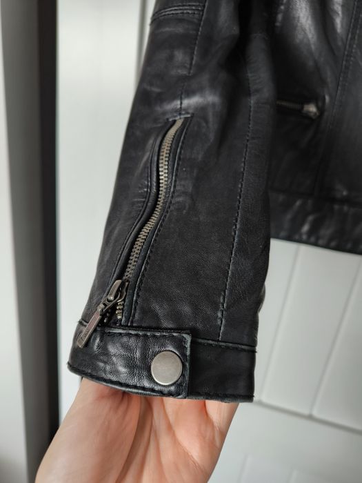 Kurtka skórzana Stradivarius M 38 ramoneska owcza skóra