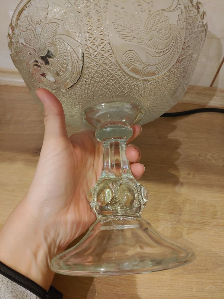 Patera wysoka Owocarka Medaliony szklana klosz Ząbkowice