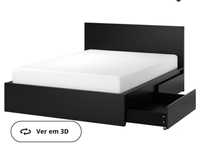 Vendo cama de casal modelo MALM do Ikea.