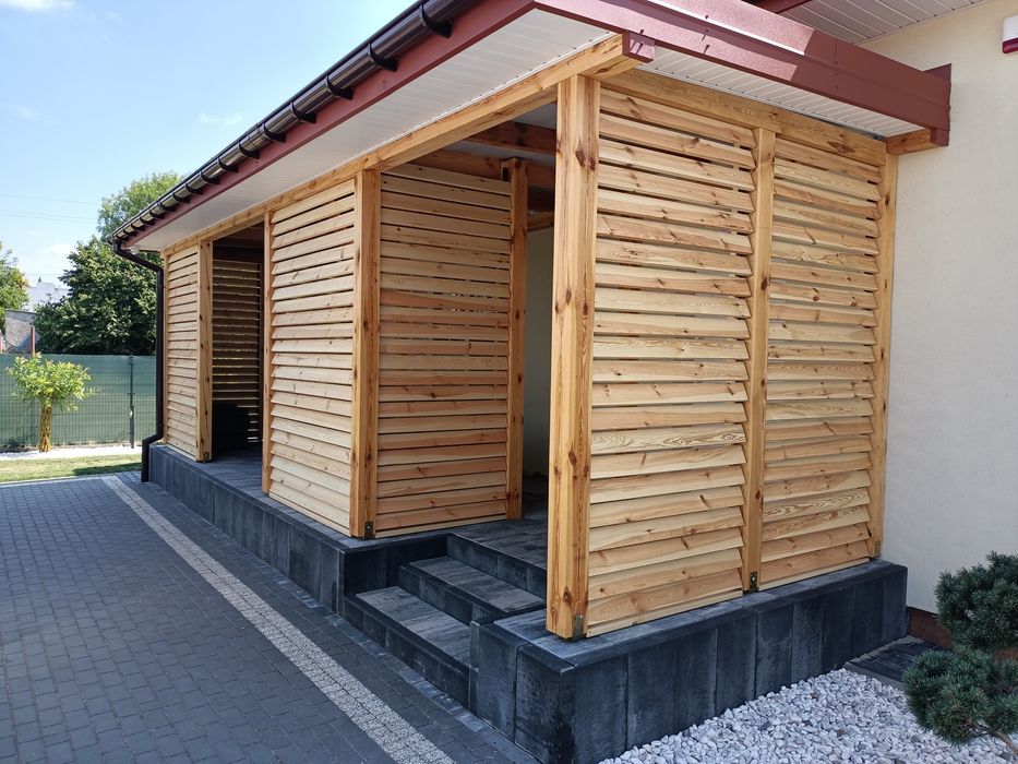 Deski, skosy, mocowania, drewno, kantówki