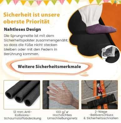 Trampolina dla dzieci 2w1 z huśtawką, prostokątna z siatką zabez.