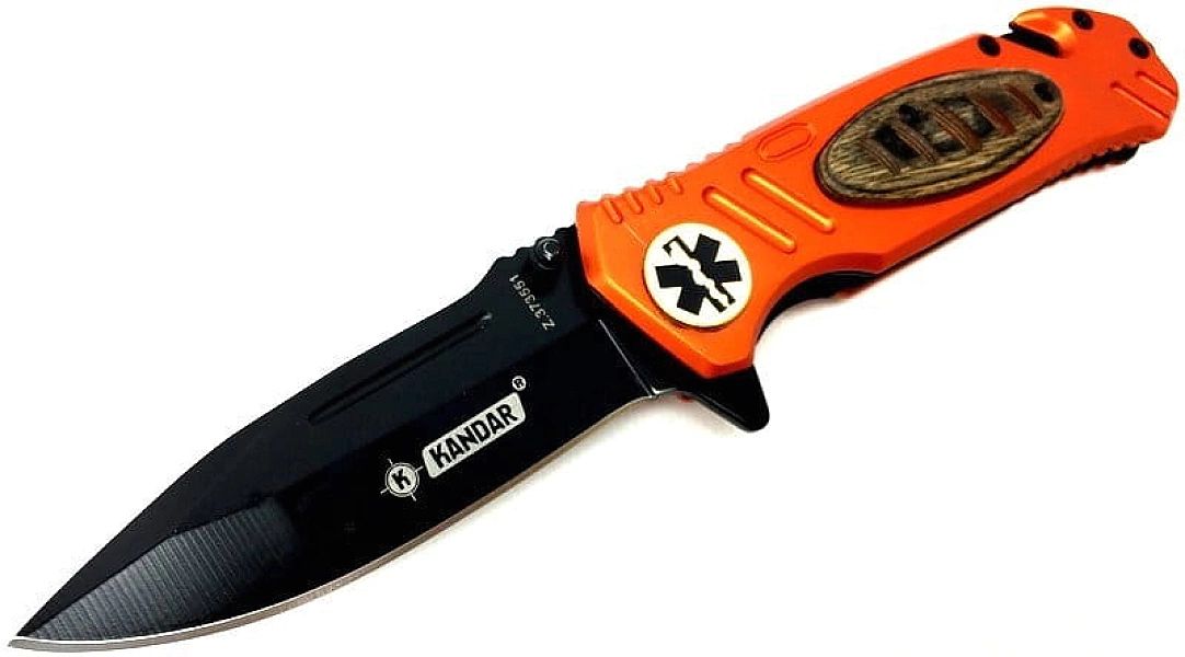 Nóż ratowniczy dla ratownika medycznego 3w1 orange Kandar