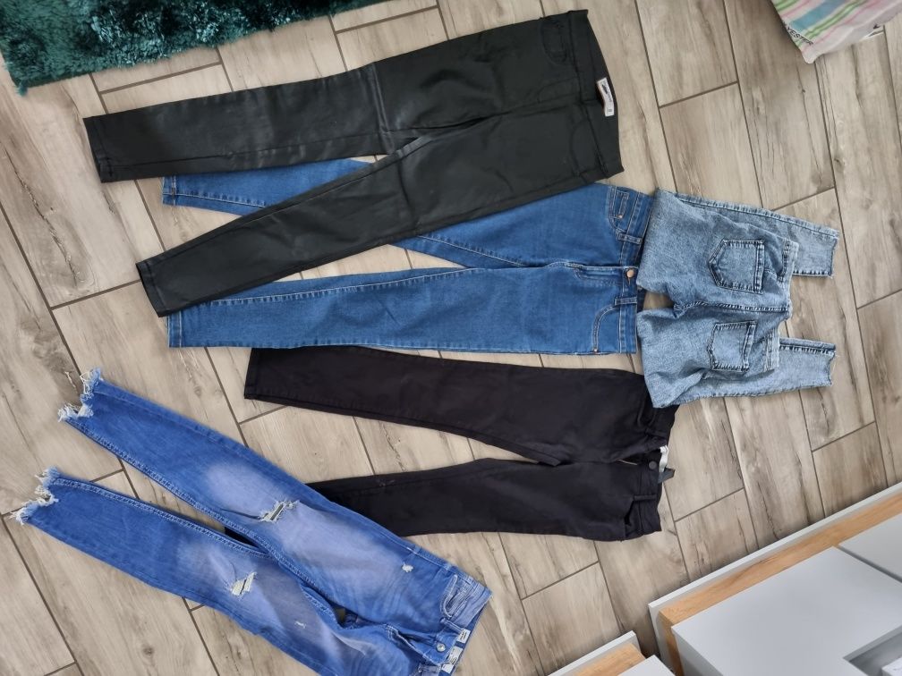 Paka zestaw spodni jeansowych nowe i używane XS