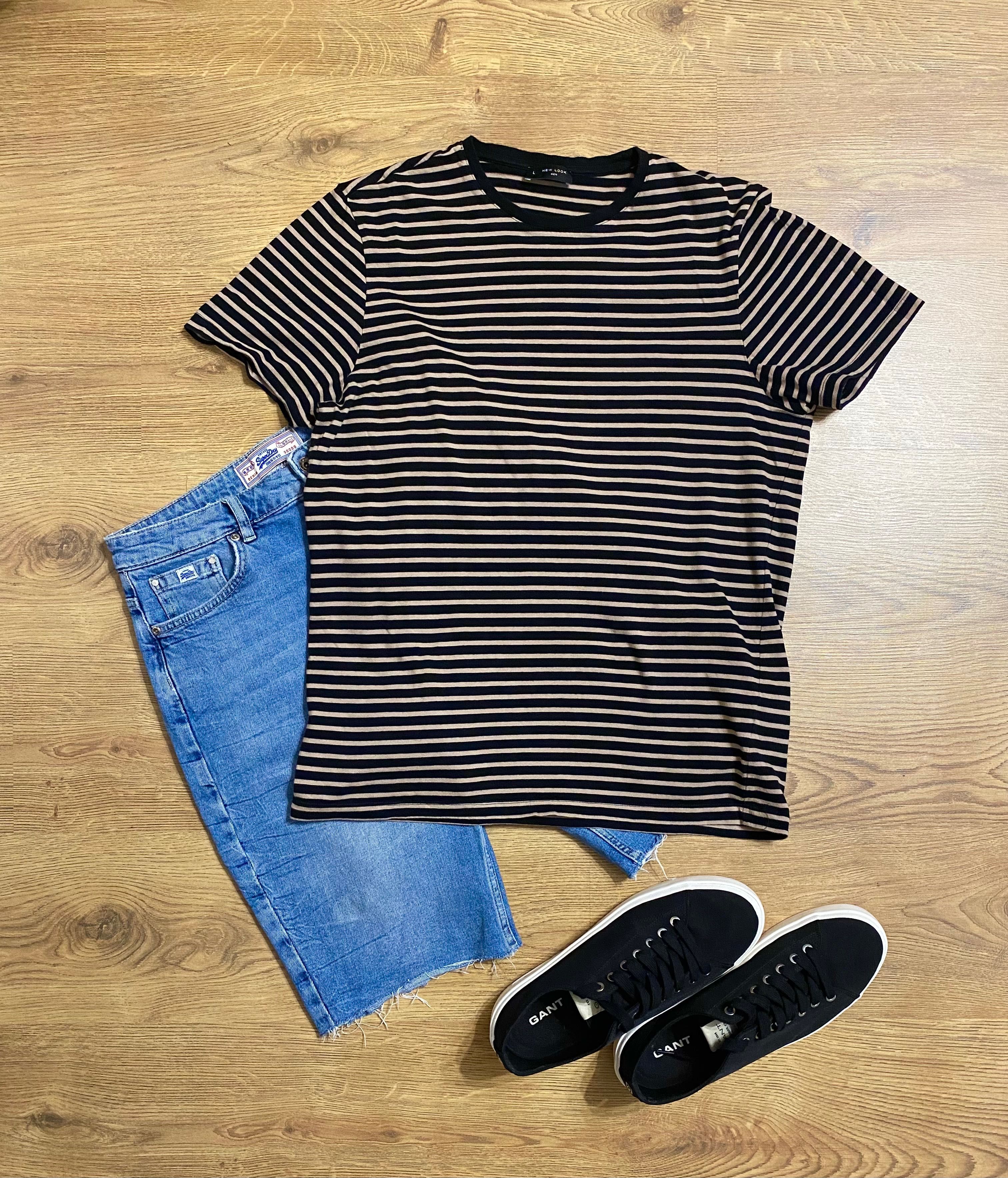 Męski t-shirt w paski marki New Look rozmiar L