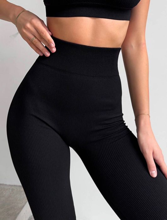 ‼️УТЕПЛЕНІ‼️ Лосіни на флісі жіночі в рубчик. Безшовні легінси.