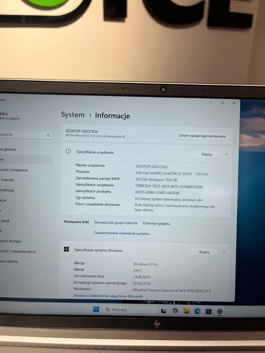 Laptop HP EliteBook 650 G9 i5-1235U 16GB/256GB SSD Klasa A-