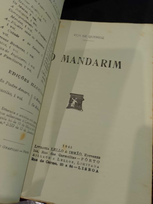 O Mandarim 1945 Eça de Queiroz