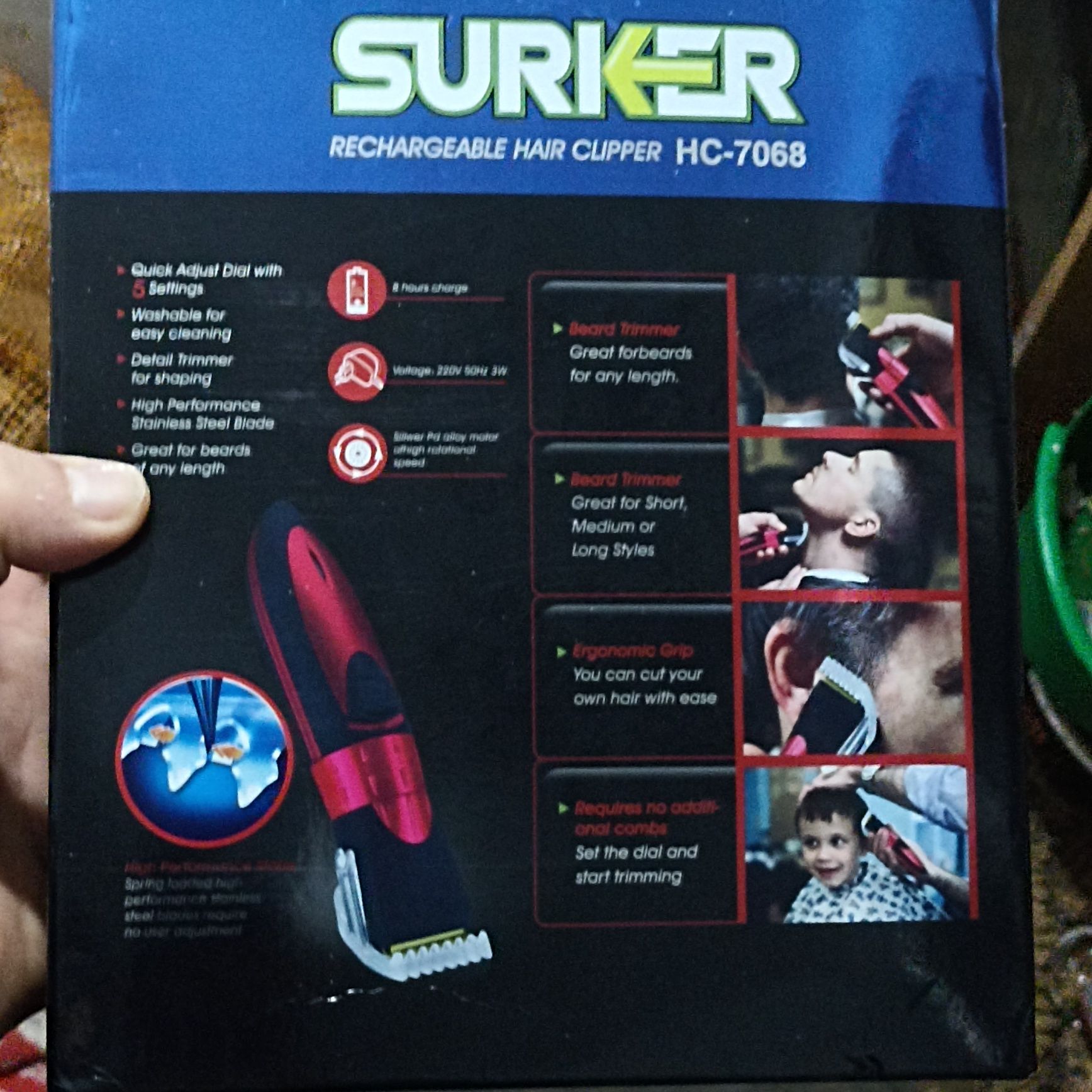 Surker Hair Clipper novo em caixa completo