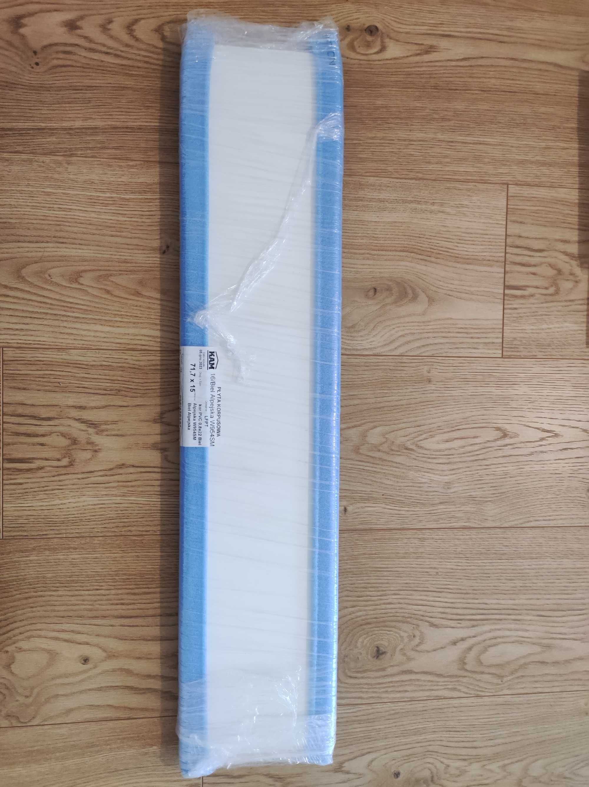 Płyta korpusowa meblowa półka biel alpejska 71,7 x 15