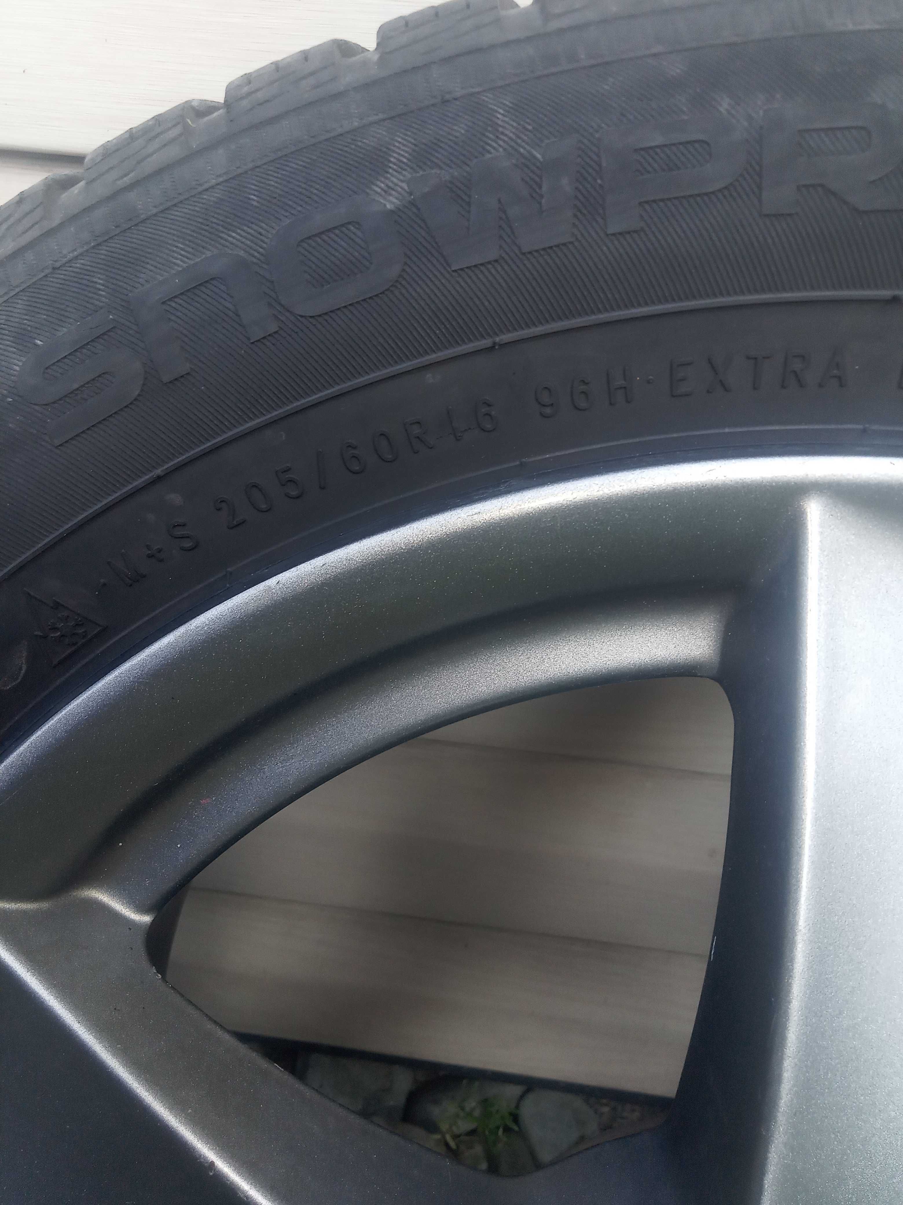 felgi alu 16 5x105 opel astra j mokka jak nowe z oponami nokian zima