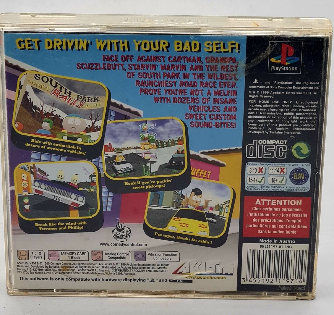 gra ps I south park rally ps1 playstation gry psx southpark rally