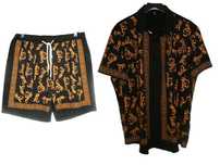 Manfinity zestaw  hawajska koszula męska spodenki etno vintage 3XL