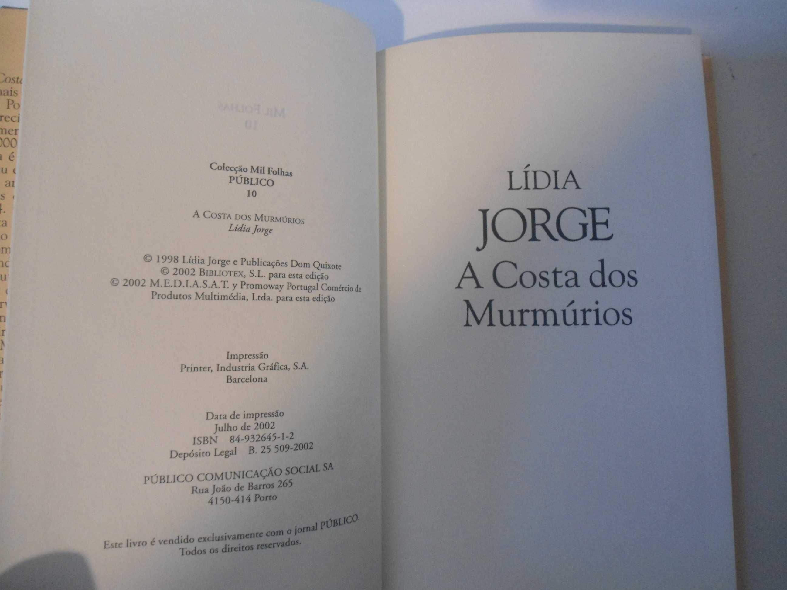 A Costa dos Murmúrios por Lídia Jorge