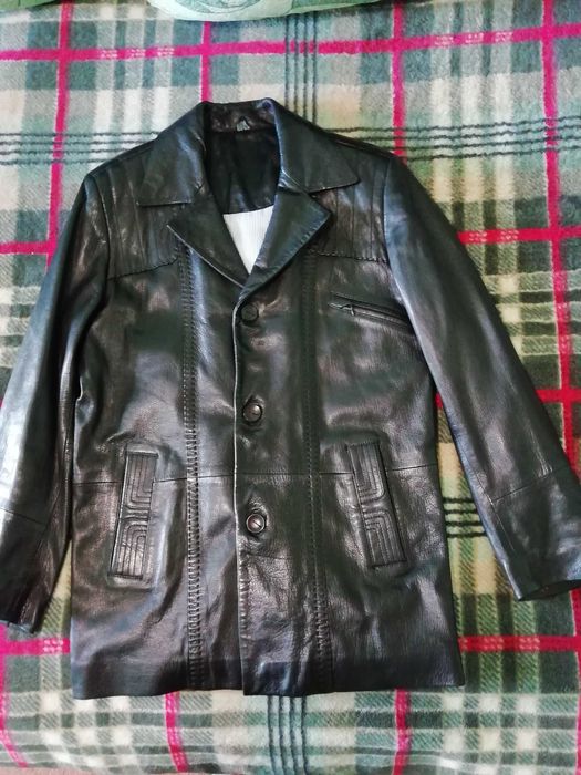 Куртка кожаная удлиненная