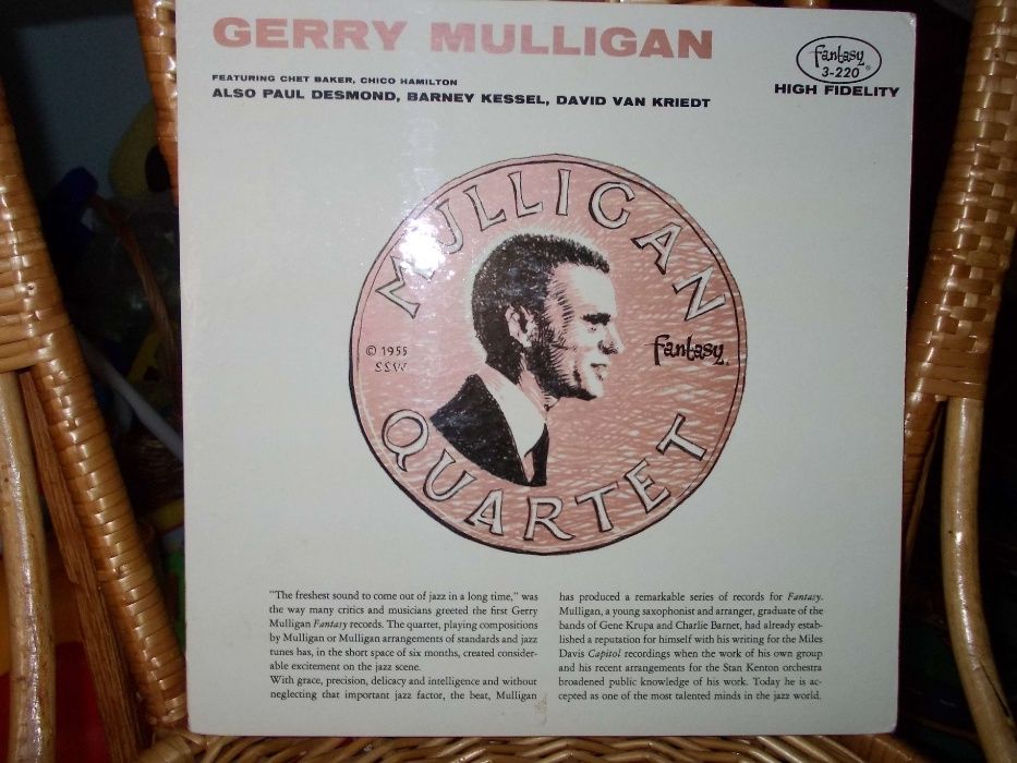 The Gerry Mulligan Quartet красный винил пластинка Fantasy оригинал!