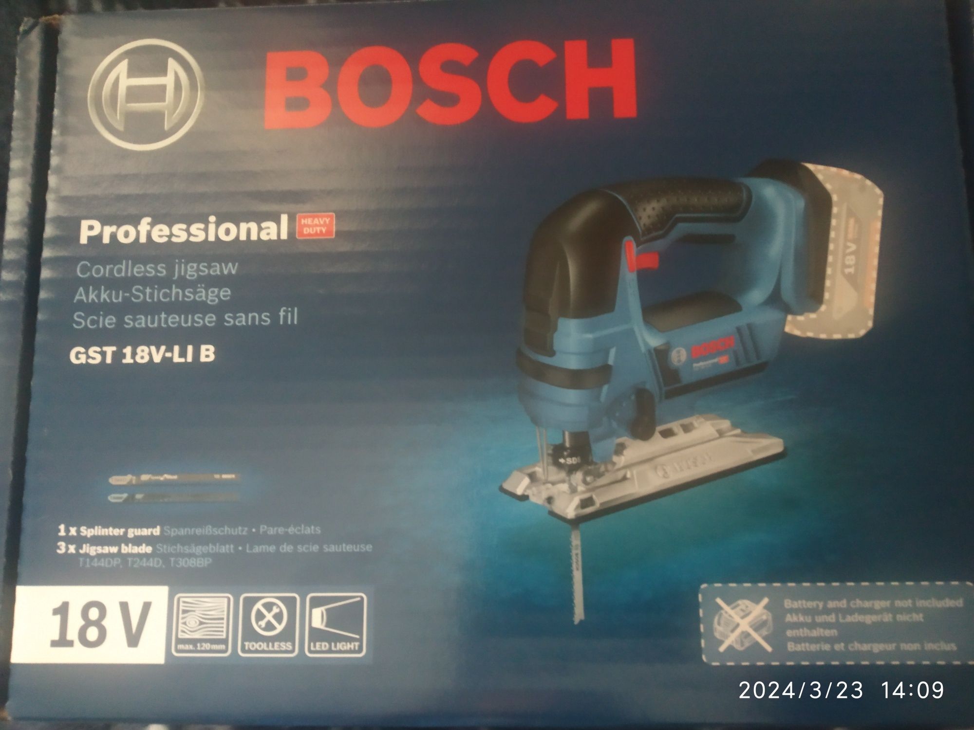 Serra Tico Tico 18V Bosch GST 18V LI-B (NOVA/SELADA)