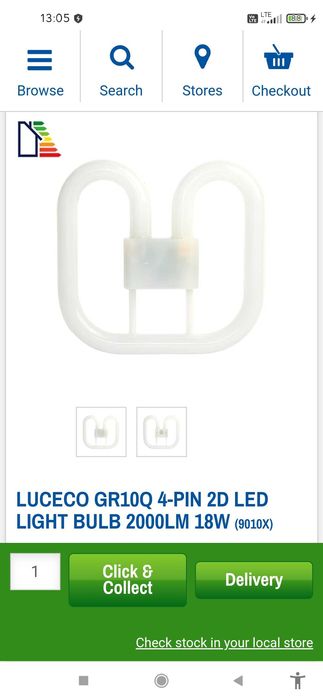 Żarówka LUCECO GR10Q 4-PIN 2D LED Light Bulb 2000LM 18W