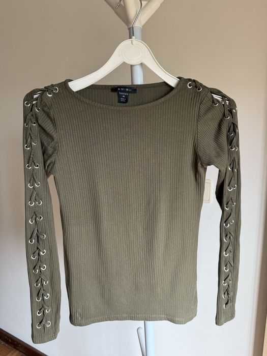 Camisola malha verde XS mulher