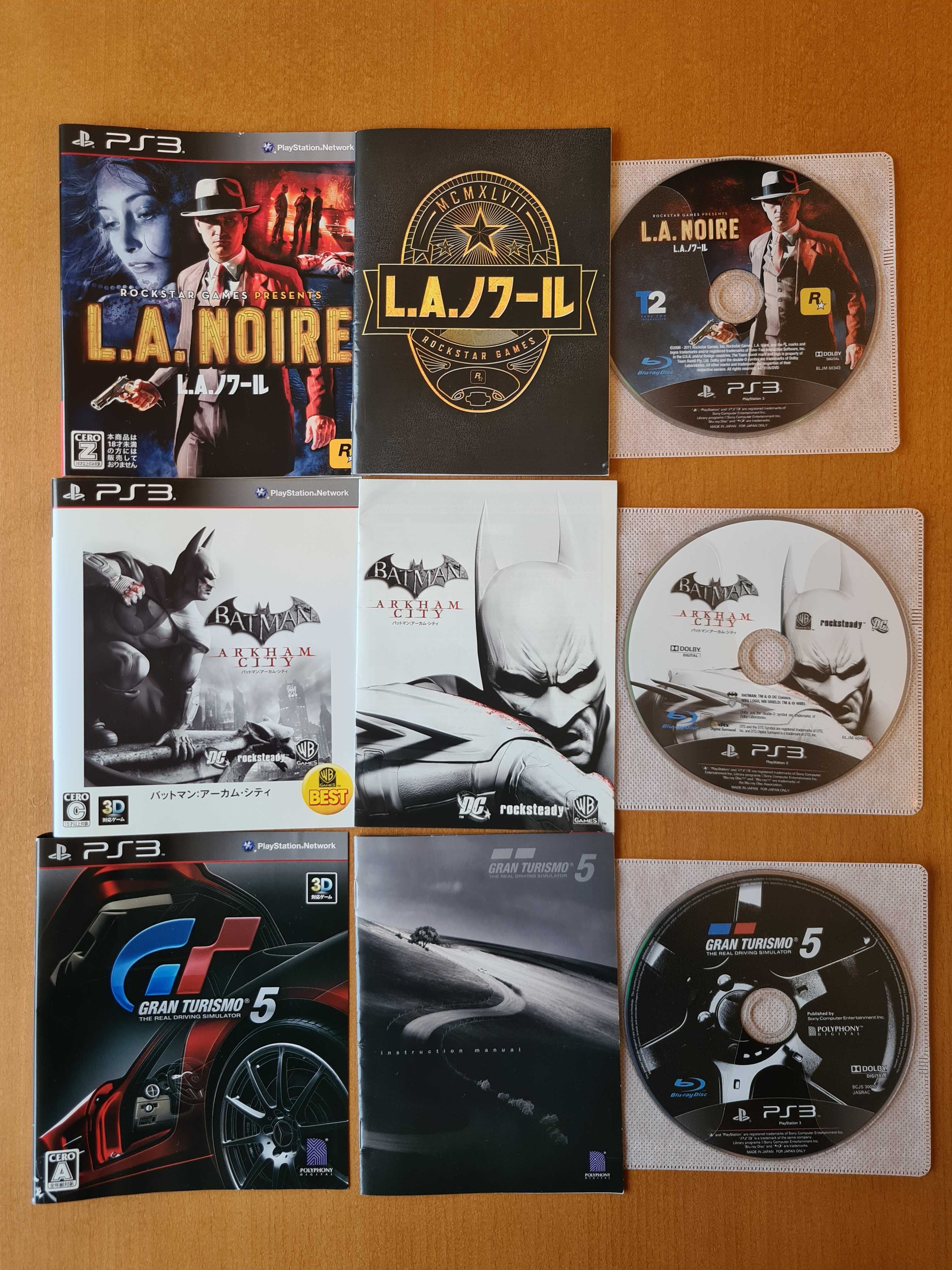 Gry L.A. Noire, Batman Arkham City, Gran Turismo 5 na PS3 w j.jap.