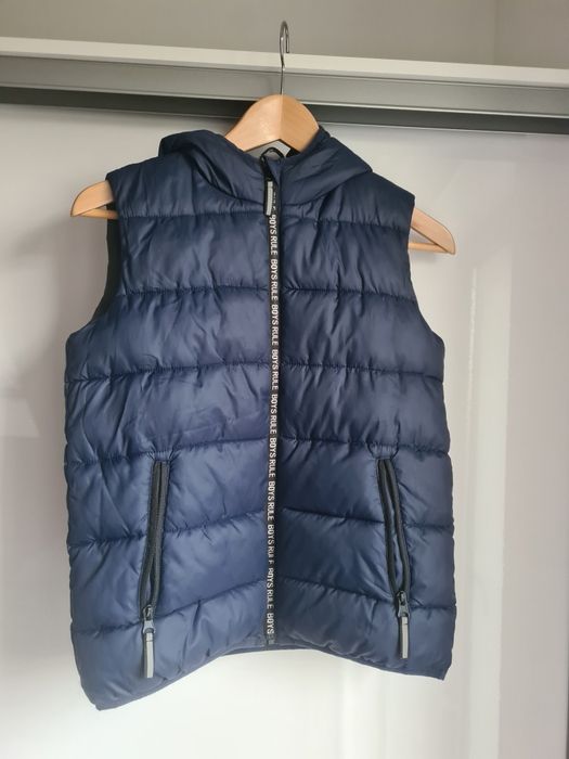 granatowy bezrękawnik/kamizelka z kapturrm