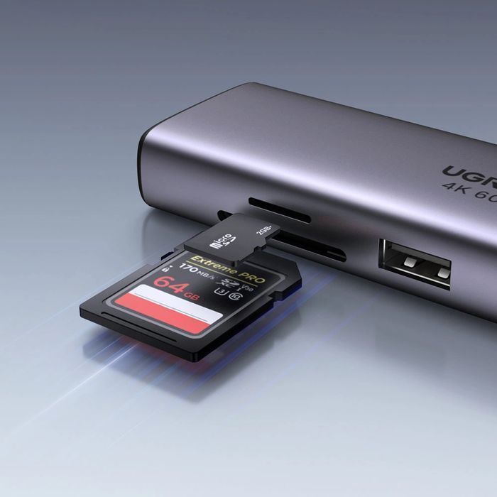 HUB 7w1 Ugreen USB-C / 2x USB-A 3.2 HDMI 4K SD TF USB-C PD 100W RJ45