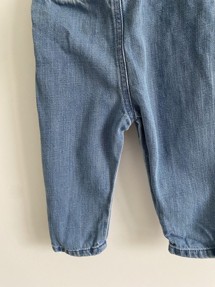 Spodnie jeansowe 80 niebieskie Marks & Spencer wyszywane kwiaty newbie