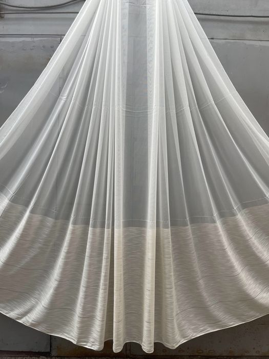 Топ! Тюль бамбук з полосами Гардины льон сітка турецька штори