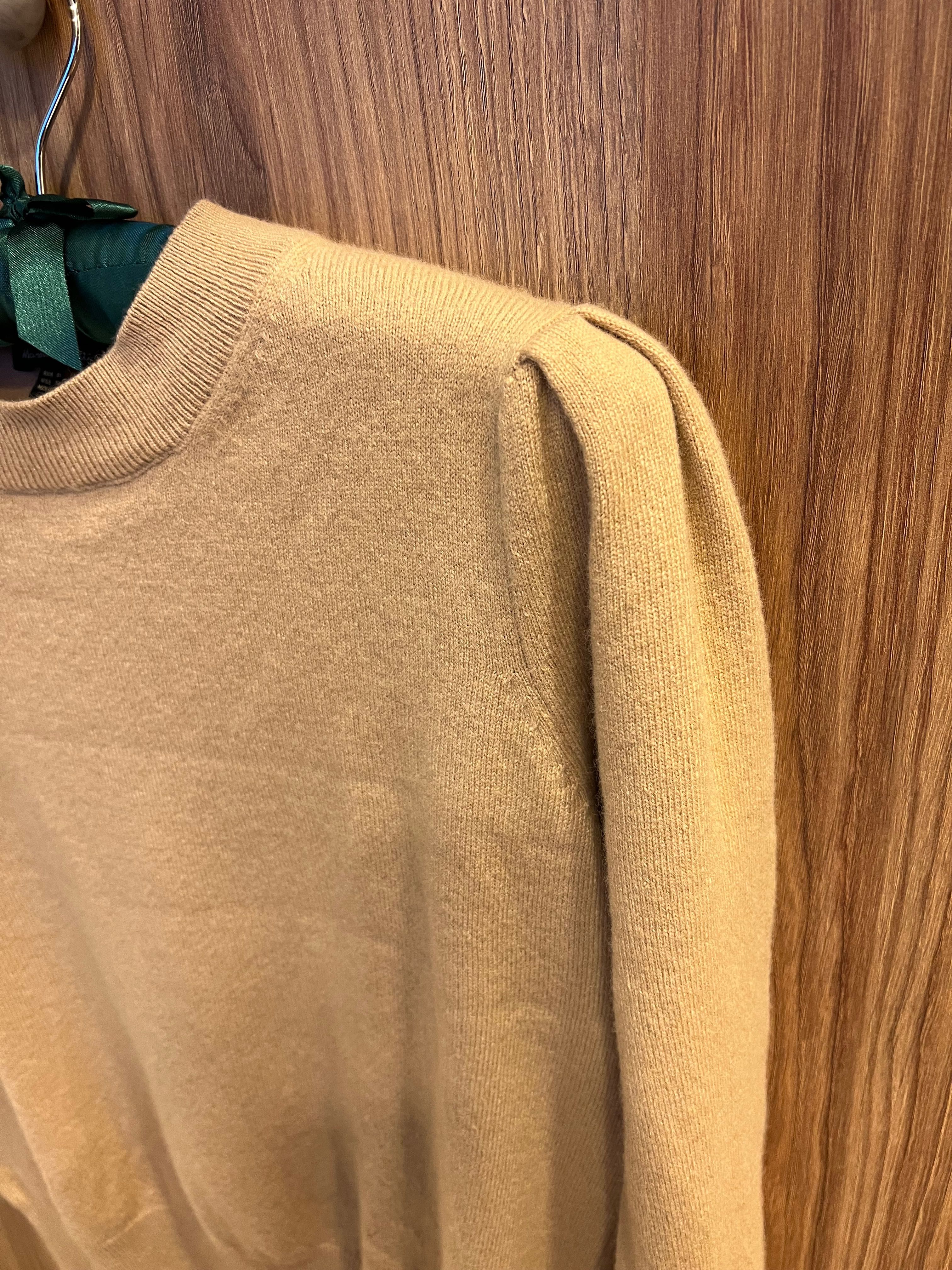 Miękki beżowy sweter Massimo Dutti XS len/wiskoza