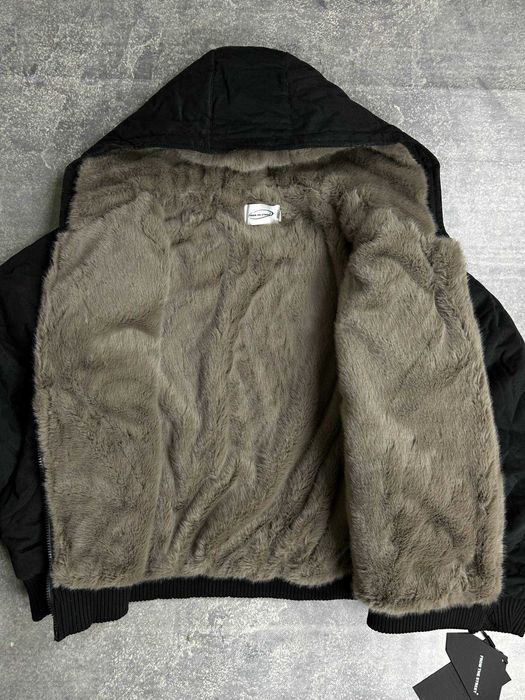 Бомбер двосторонній чорний с хутром дутый куртка курточка мех MA-1