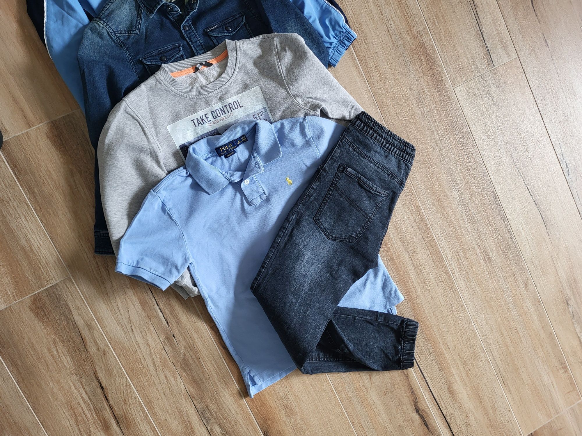 Zestaw ubran dla chłopca 146-152 spodnie bluzy koszula bluzka