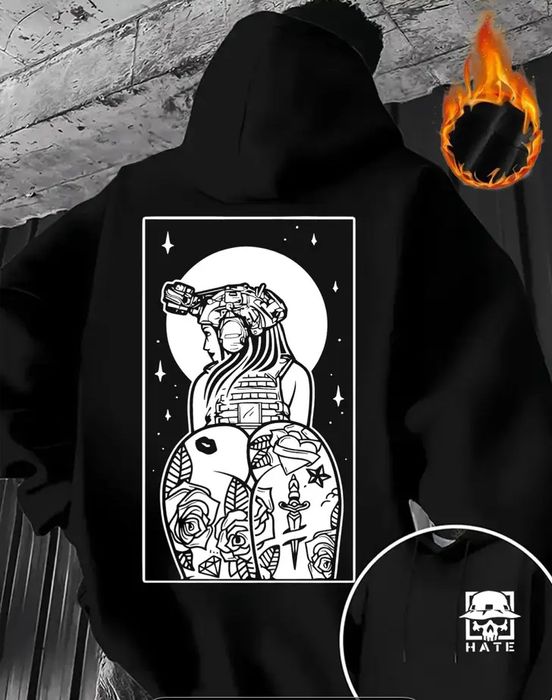 кофта HATE з принтом на спинi «Military girl”