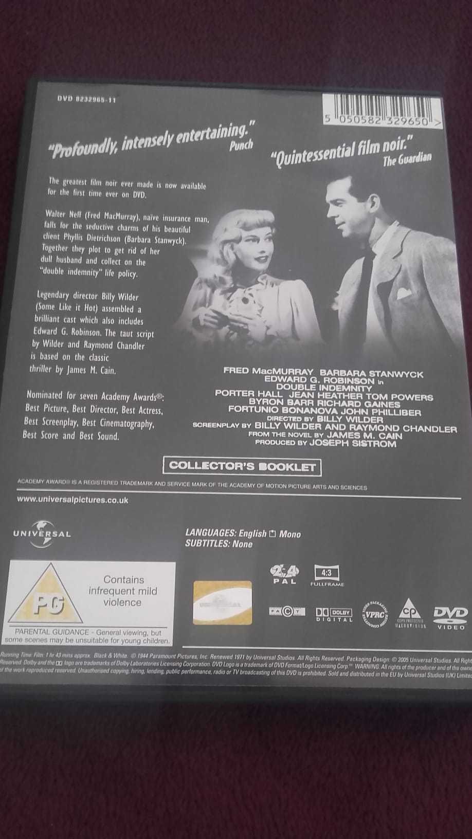 dvd: Billy Wilder "Pagos a dobrar"