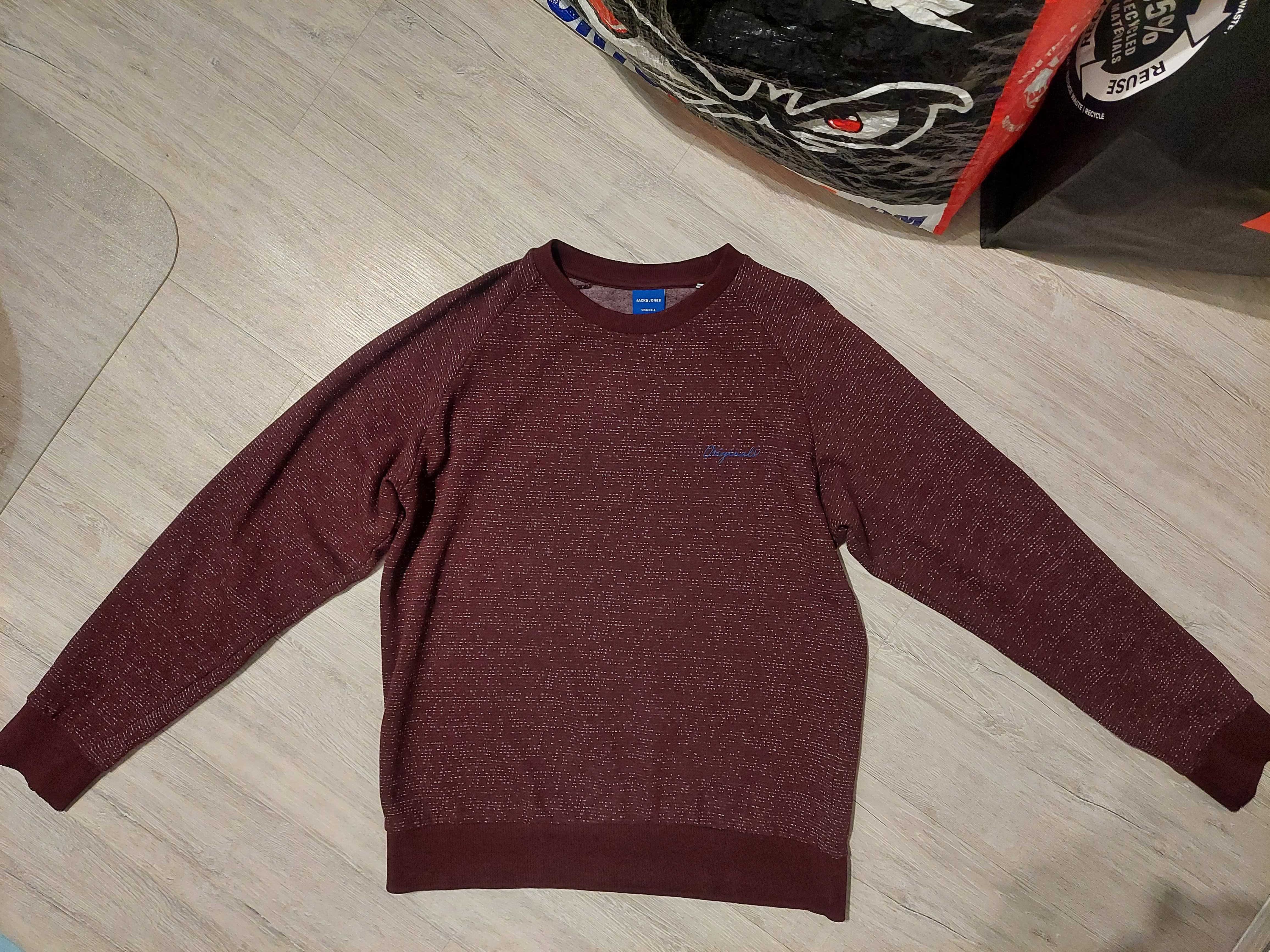 Bluza Jack & Jones M bordowa burgundowa sweter