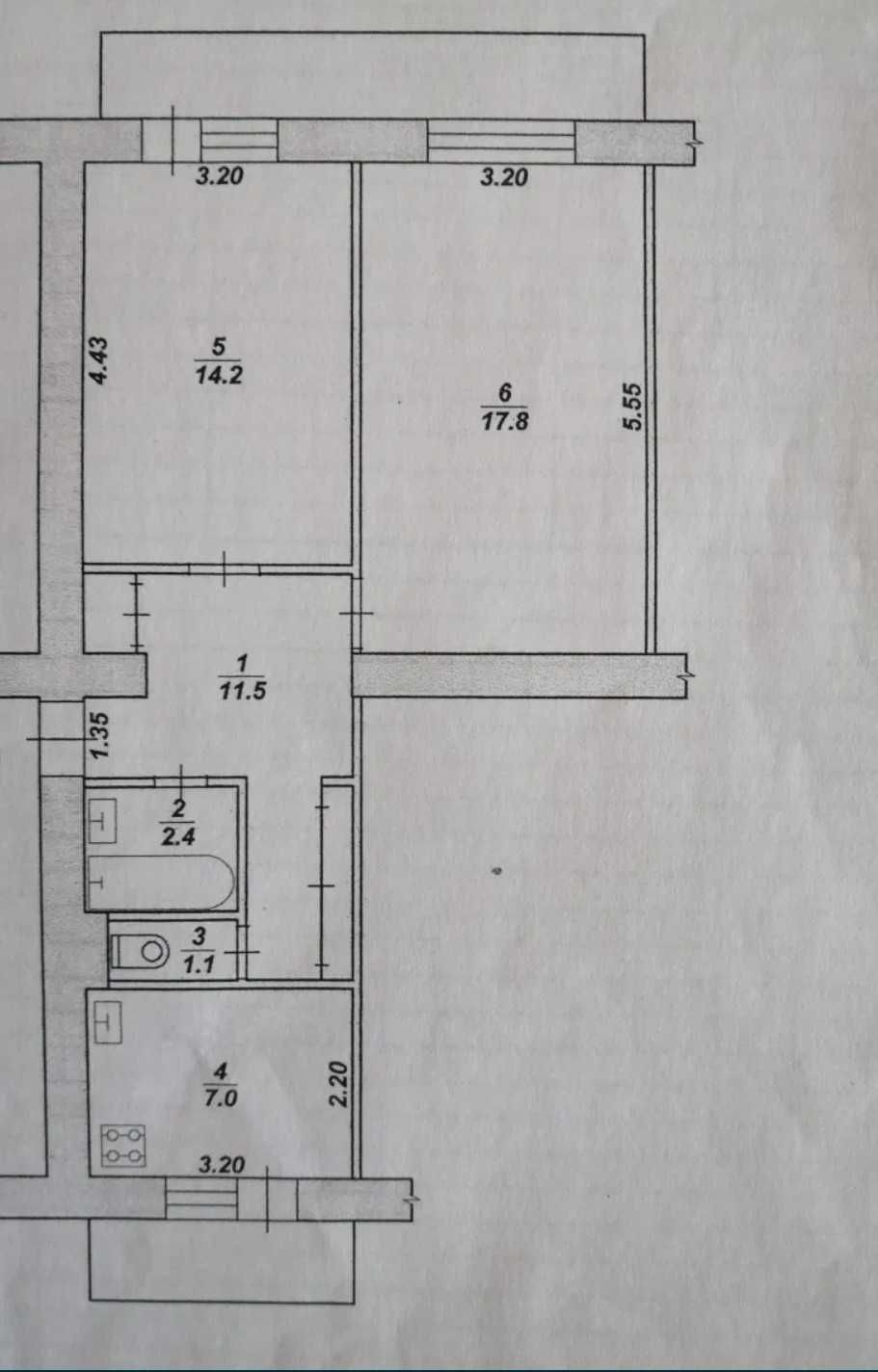 № 11312 - 2 к. квартира, Богуния, Гречка, 5/5 эт., кирпич