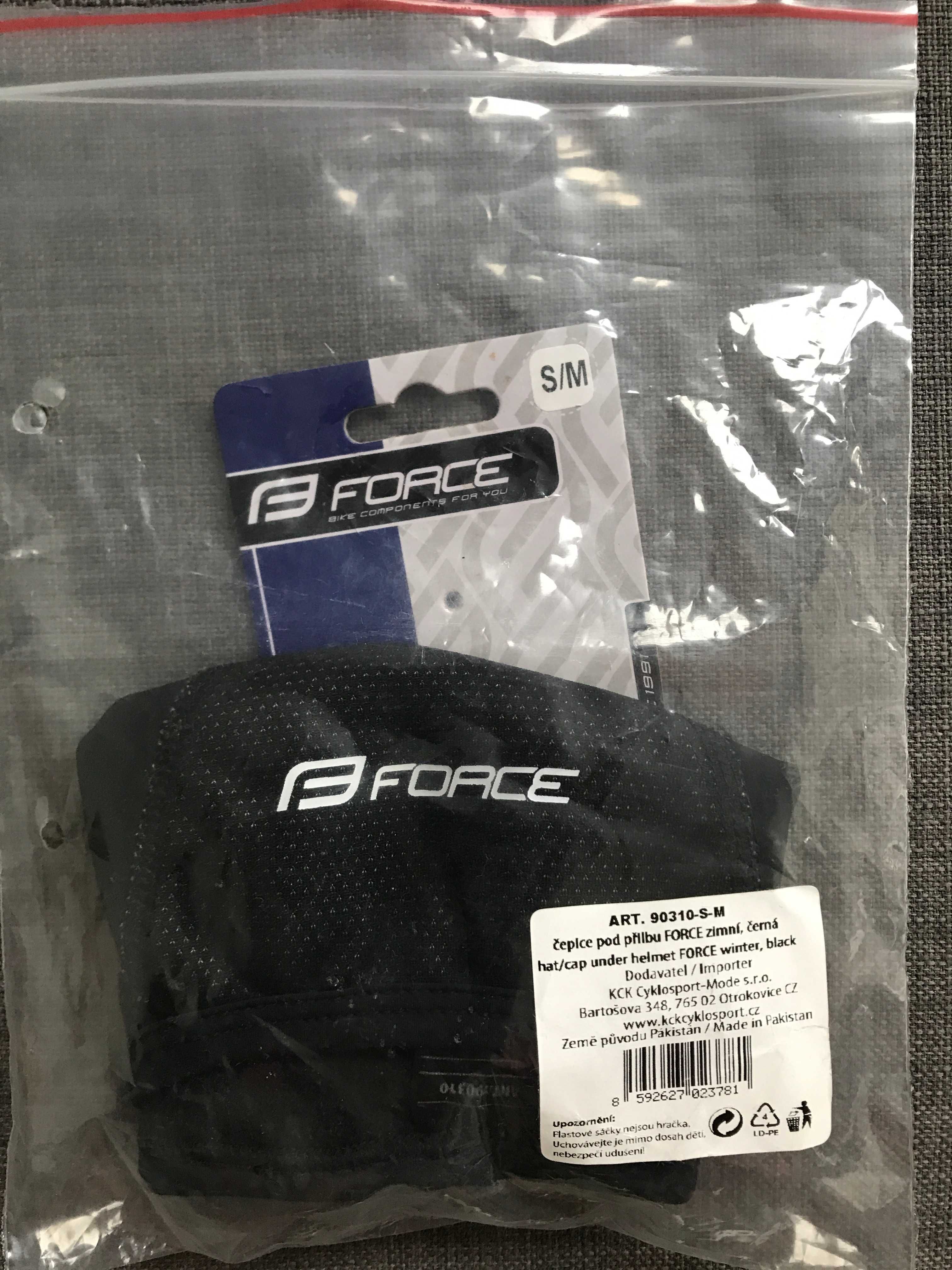 Czapka pod kask FORCE FREEZE, czarna S-M
