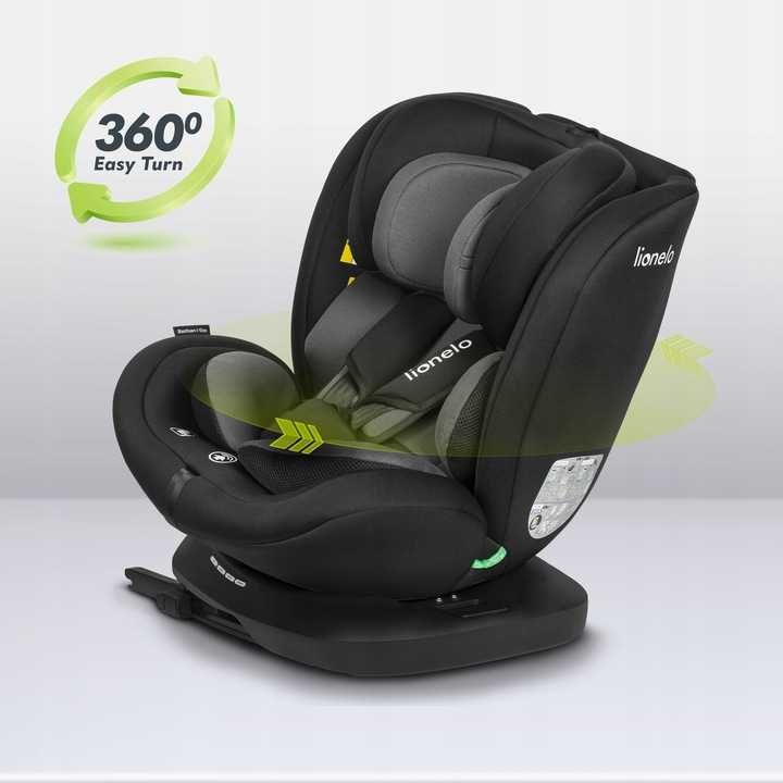 Fotelik samochodowy LIONELO BASTIAAN obrotowy 360 stopni ISOFIX 0-36kg