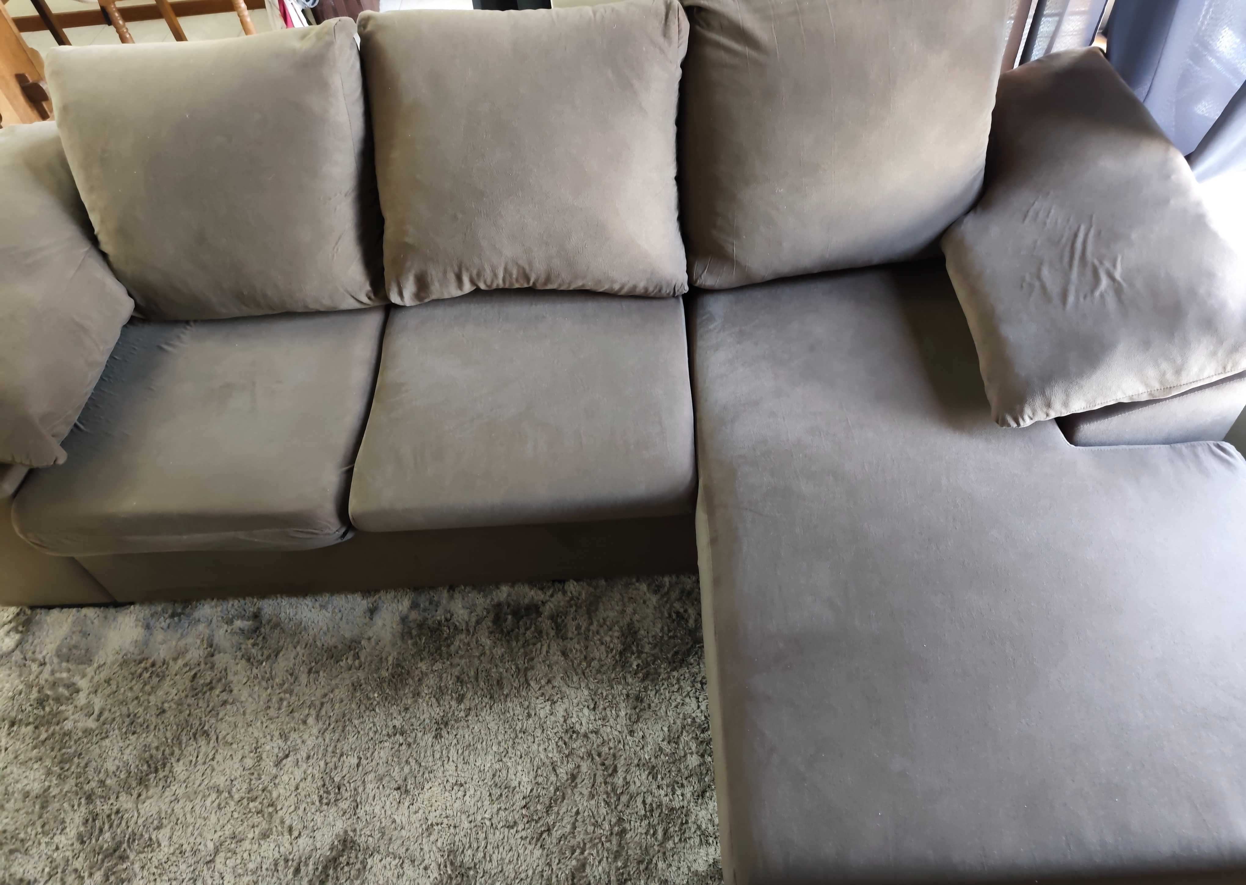 Sofá Chaiselongue Reversível Cinza